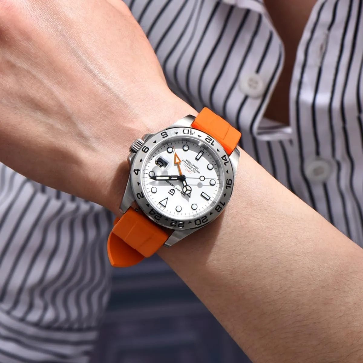 for Men Automatic Mechanical valid jump dinner glaze GMT 42mm Sport Waterproof Stainless Steel Sapphire Glass Wrist Watch CEYADG Pagani Design Watches 