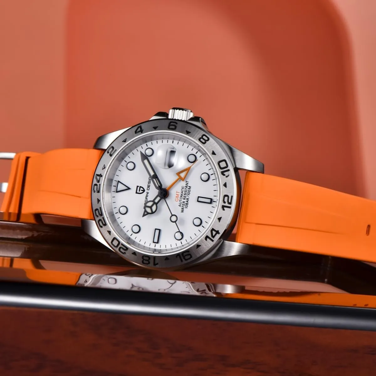 for Men Automatic Mechanical valid jump dinner glaze GMT 42mm Sport Waterproof Stainless Steel Sapphire Glass Wrist Watch CEYADG Pagani Design Watches 