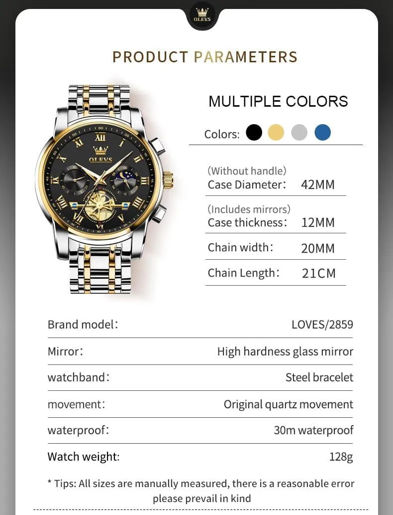 for Men Casual Stainless Steel Waterproof Luminous glaciate Two Tone Wrist Watch OLEVS Men Watches Square Business Dress Diamond Analog Quartz Date Luxury Watch 