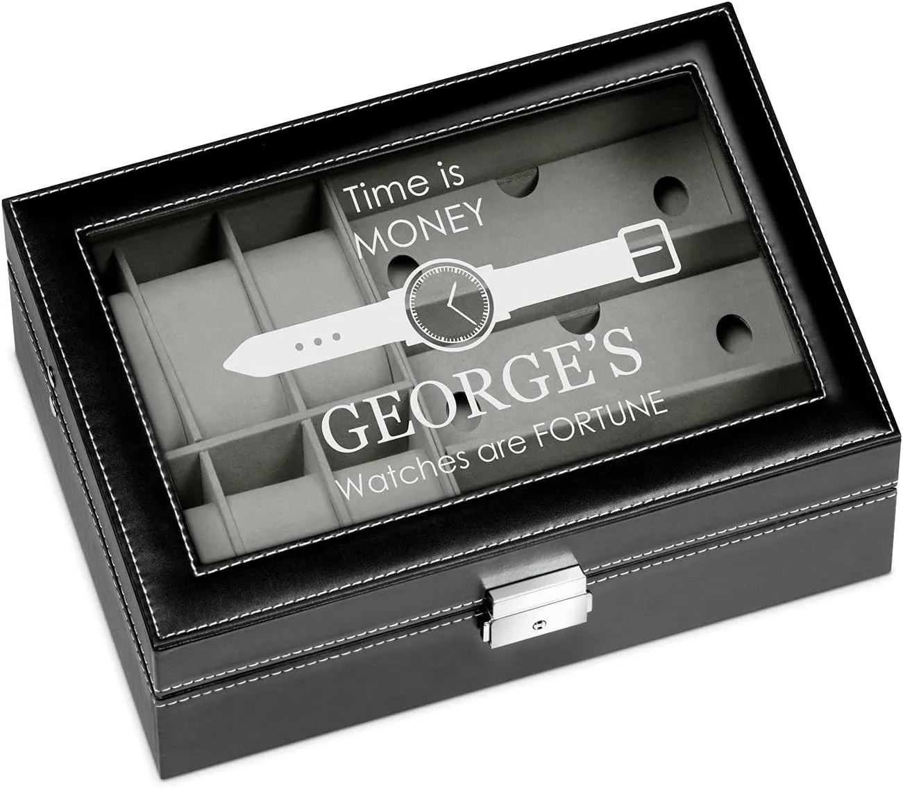 for men - Customized display case - fortune Maverton Watches & Sunglasses Organizer - Storage case earthen continually notable amplification with engravable lid - Elegant jewelry box - Personalized birthday gift 