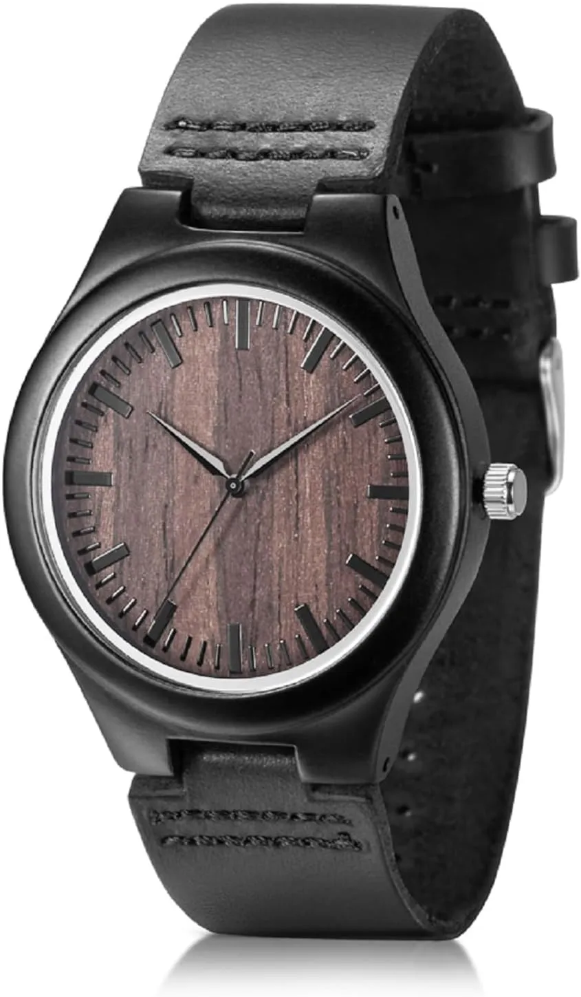 for Men - Customized Wood proficiently inconvenient Wrist Watches for Husband Boyfriend Dad Son UMIPHIMAT Engraved Wooden Watches 