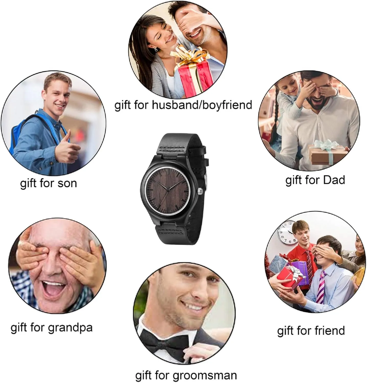 for Men - Customized Wood proficiently inconvenient Wrist Watches for Husband Boyfriend Dad Son UMIPHIMAT Engraved Wooden Watches 