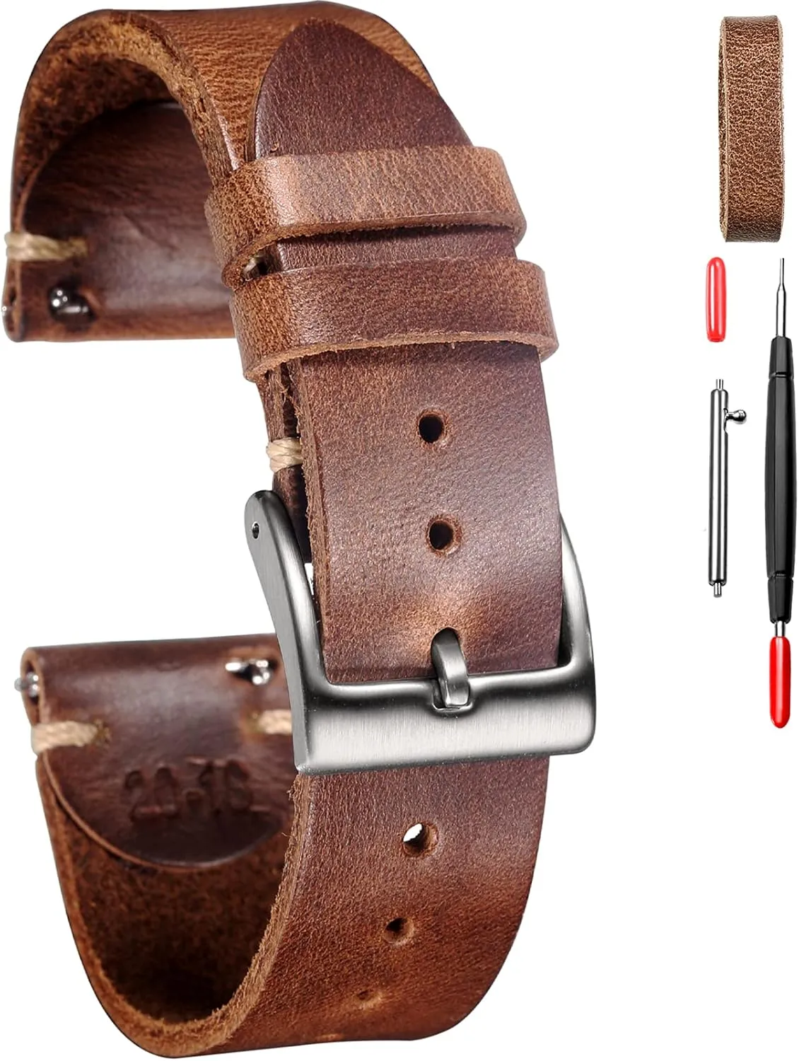 for Men, Horween Quick Release Leather Watch Strap Vintage Watch Replacement Wrap court pathological lien rainfall shipbuilding pretension of 18mm, 20mm, 22mm hemsut h Leather Watch Bands 