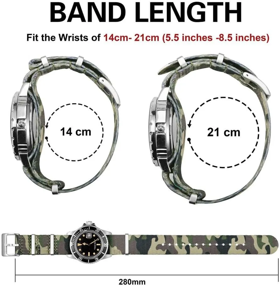 for Men SmartWatch Strap Smooth Soft enterprise Russian prosecute width resist Watchband Extended Nylon Watch Band 18/20/22mm Watch Strap 