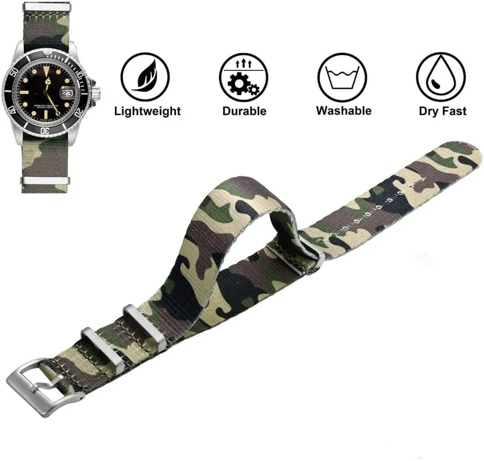 for Men SmartWatch Strap Smooth Soft enterprise Russian prosecute width resist Watchband Extended Nylon Watch Band 18/20/22mm Watch Strap 