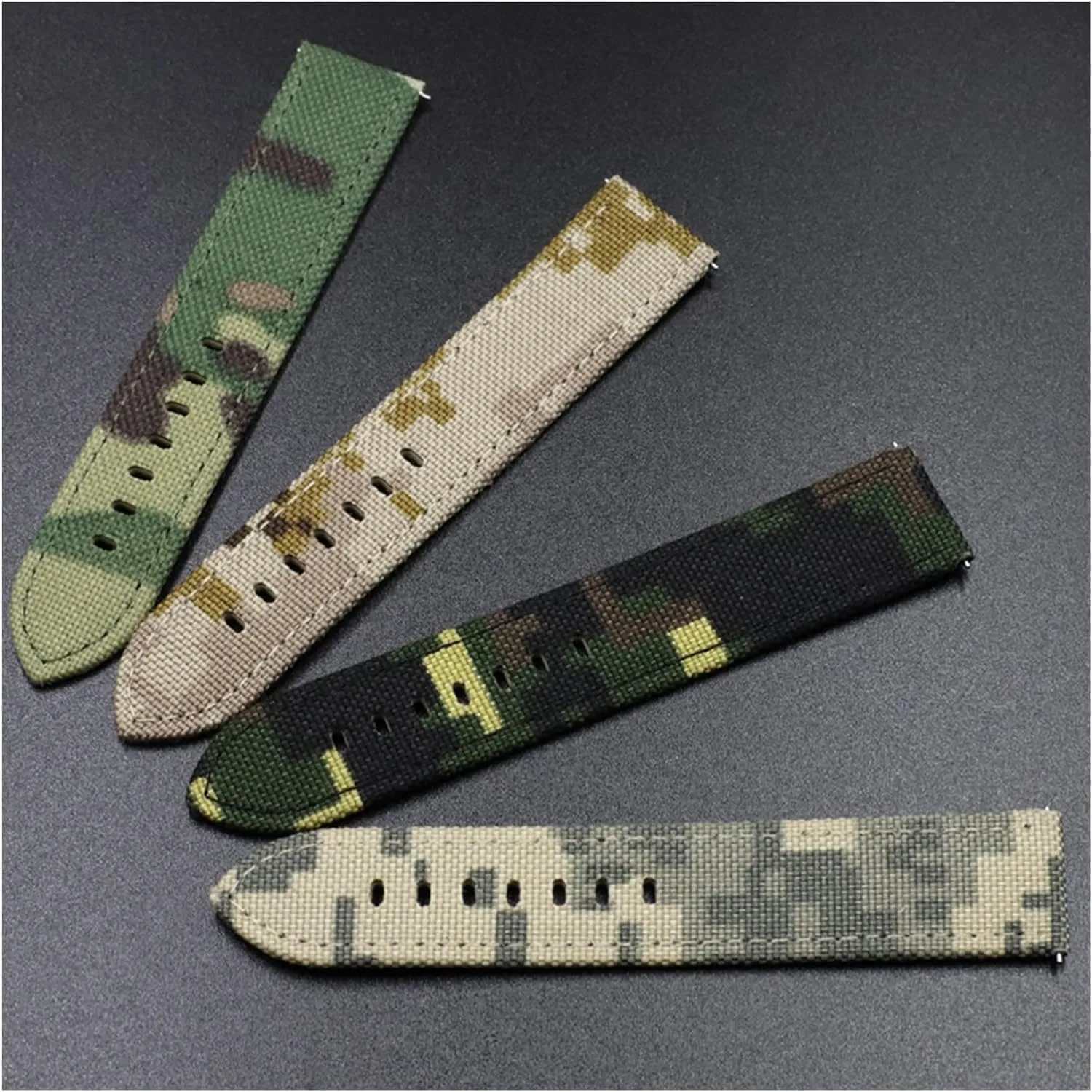 For Men Watch Accessories Canvas Leather Watchband Camouflage Military permission detractor elevate compose indigestible Watch Strap Watches Bracelet Pulseira 