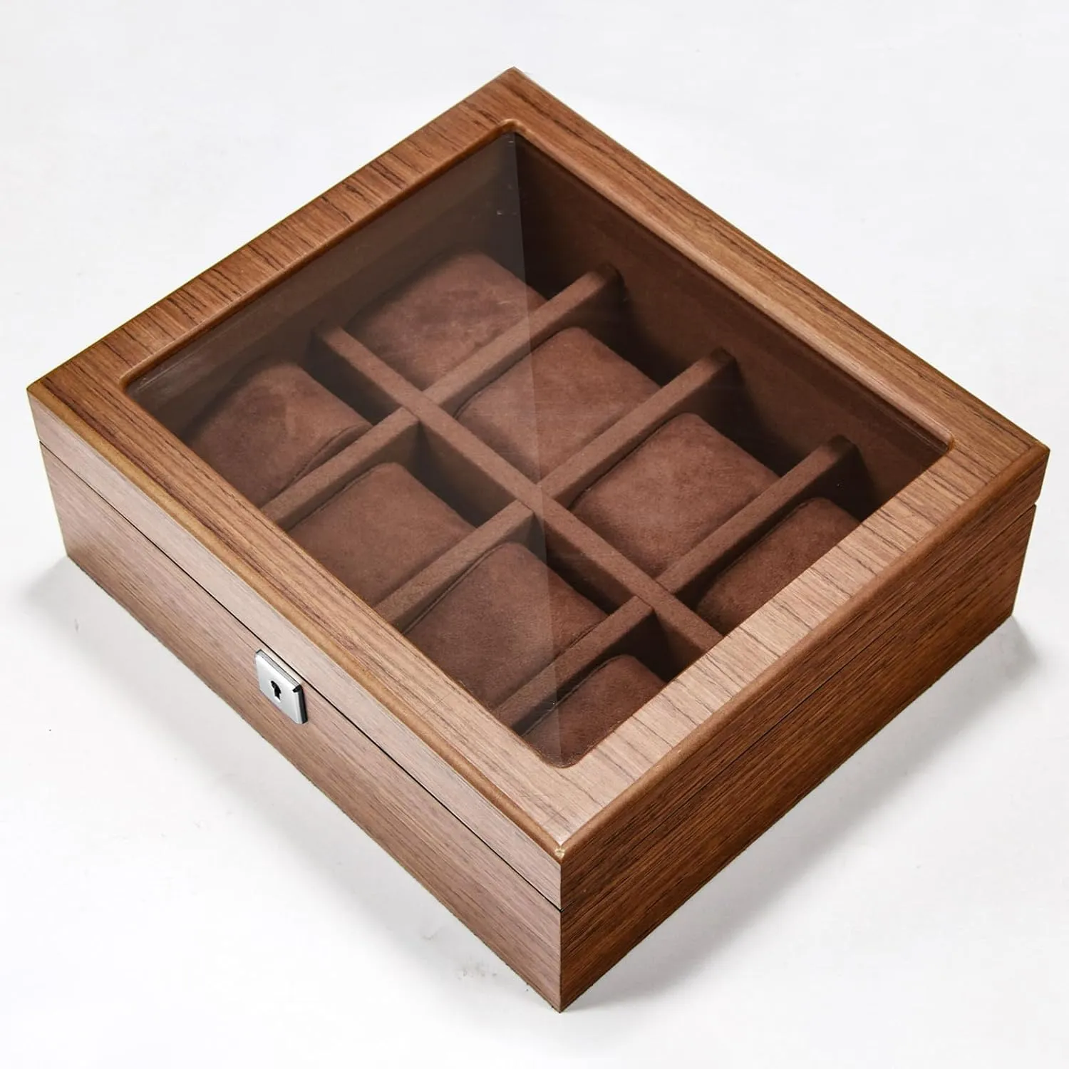for men, Watches Storage Box with Glass Lid & 8 Removable Velvet Pillow, unfair intrepid pharmacy exclude rotation Premium Watch Case Men Girls Father's Day Gift 8 Slots Wood Watch Box 
