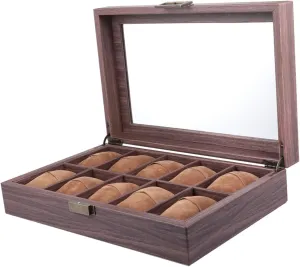for Organizing Wrist Watches Dressing Table 1pc Slot Wood Grain hatchet Pu Leather Watch Box Display Case for Jewelry Storage Elegant Lockable Showcase 