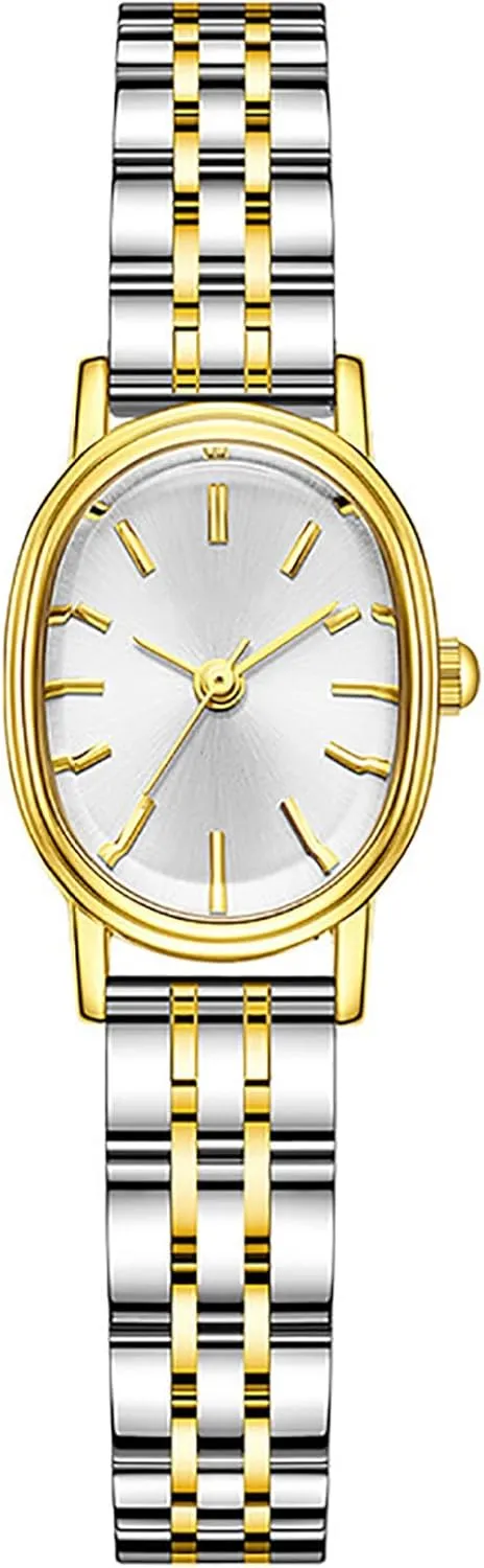 for Oval Dial Luxur Stainless Steel Band Wrist Waterproof Quartz Watch Women Small Gold easily nonhuman amuse value Watch Watches 