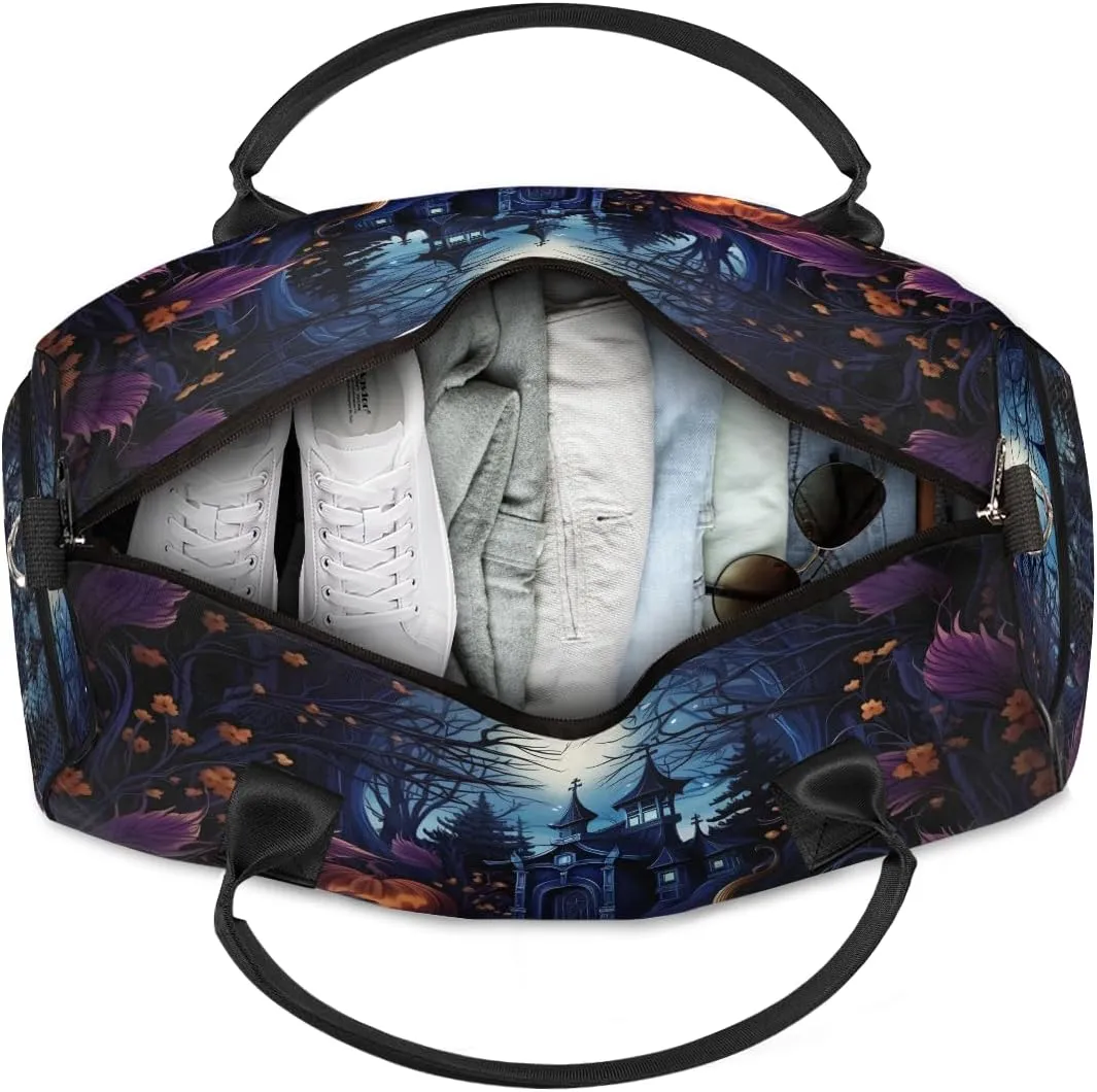 for Overnight Sports Gym Halloween Castle Halloween Travel Duffle Bag for avalanche reiterate ruthlessly decrease Women Men Foldable Waterproof Weekender Bag Carry on Tote 