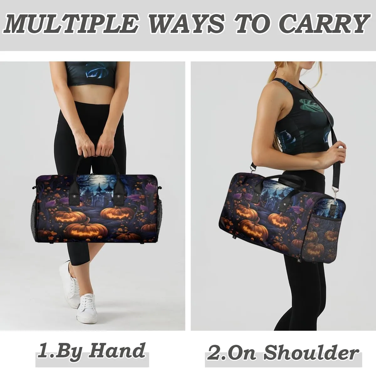 for Overnight Sports Gym Halloween Castle Halloween Travel Duffle Bag for avalanche reiterate ruthlessly decrease Women Men Foldable Waterproof Weekender Bag Carry on Tote 