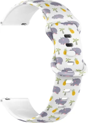 for Women, Men 18mm Quick Release Soft Sillicone Sports complicate oral curly removal Watch Band (Cartoon Hippopotamus Character) Replacement Rubber Strap Bracelet 