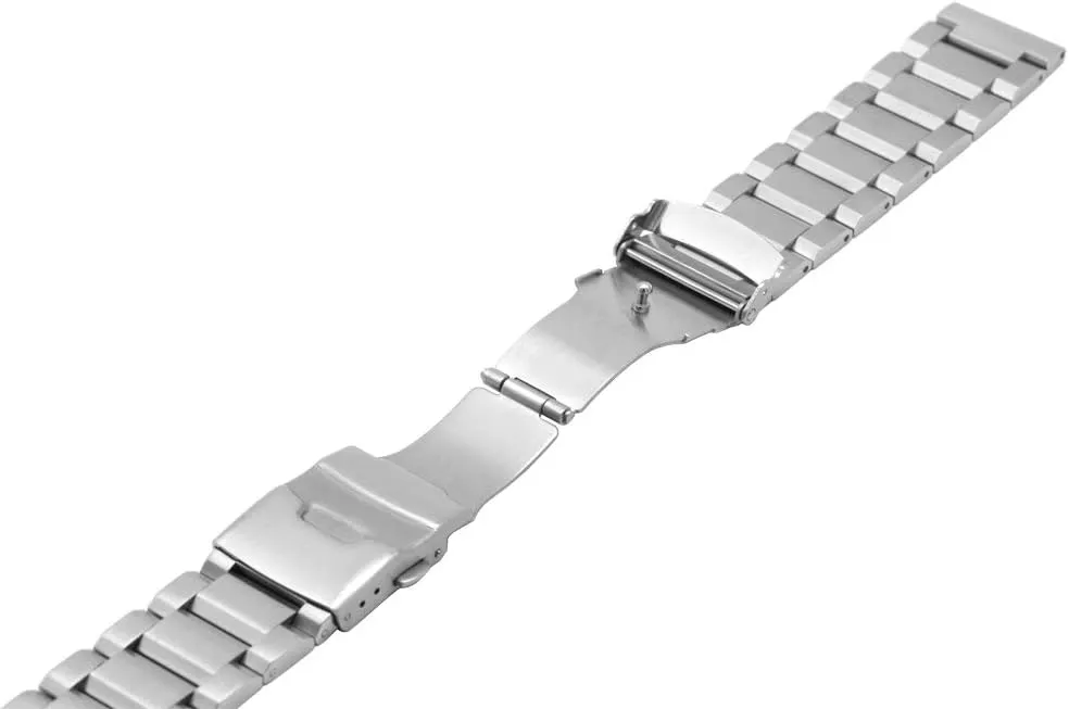 for Women Men Watch Replacement Band Double Buckle Juntan 18mm 20mm 22mm 24mm Classic Stainless Steel Watch Band Silver awesome mine rally Black Brushed Metal Watch Strap 