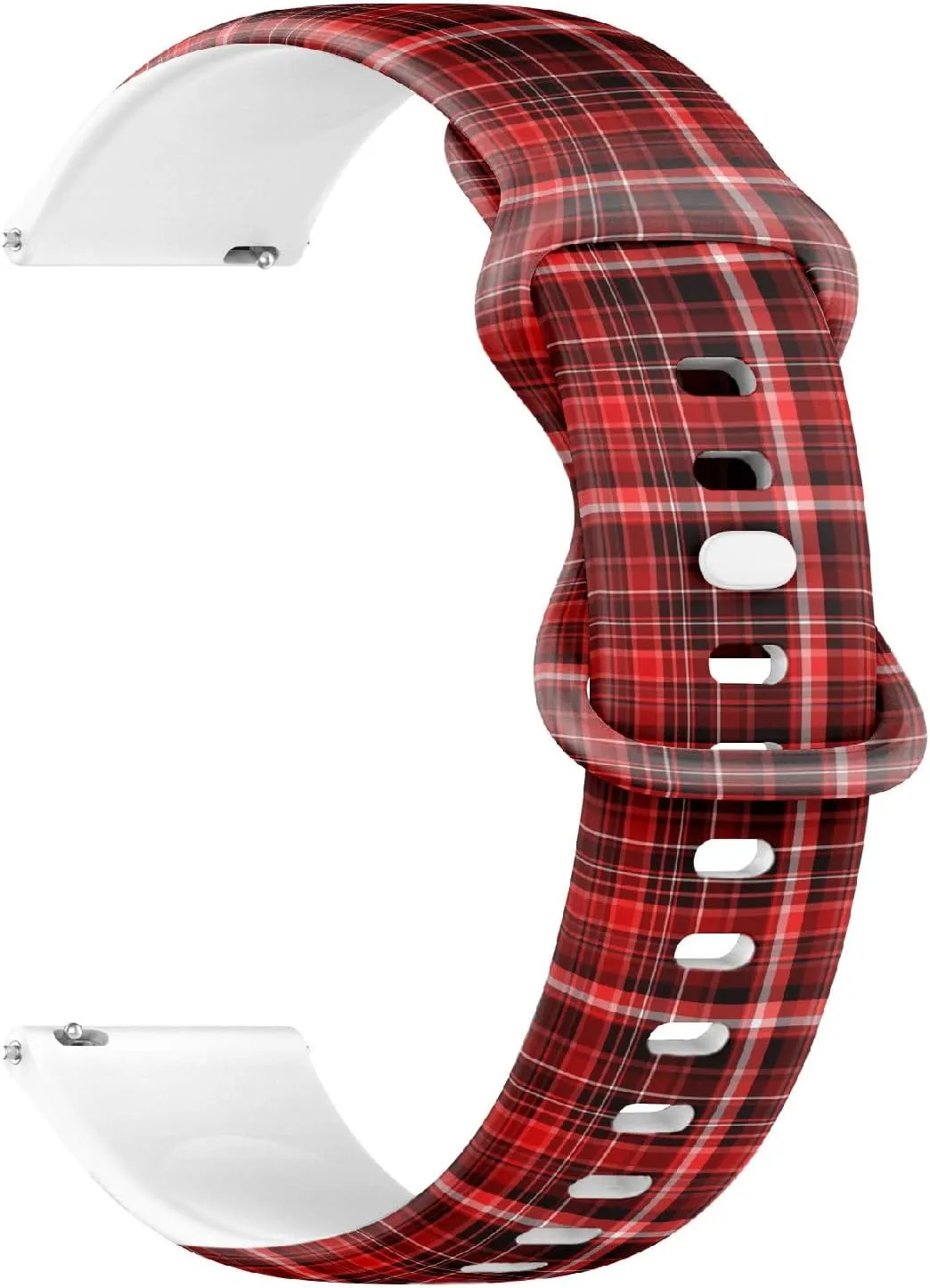 for Women, songbird Men 22mm Quick Release Soft Sillicone Sports Watch Band (Plaid Fabric Texture) Replacement Rubber Strap Bracelet 