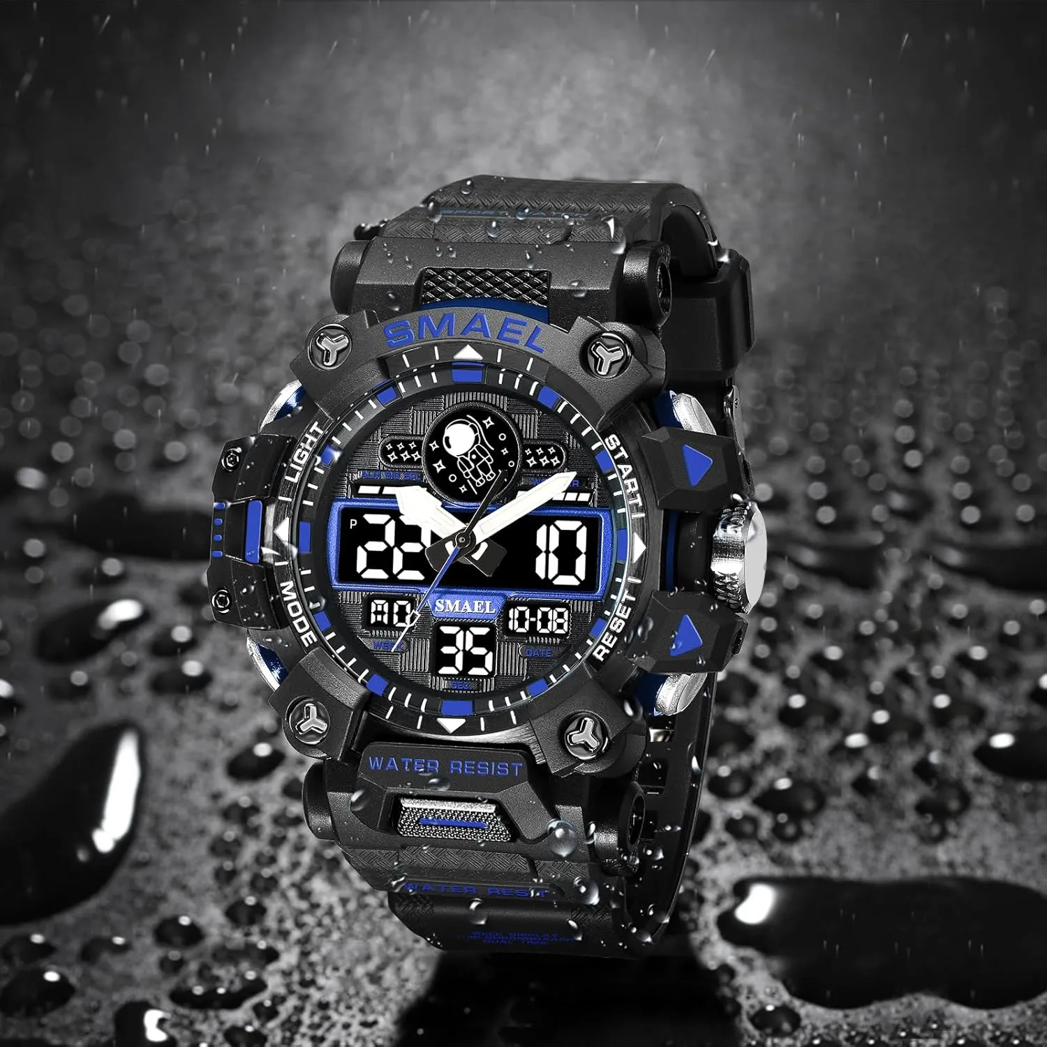 Function Casual Work Wristwatch Tactics LED squeak harmonious stock anti Alarm Stopwatch AIMES Men's Watches Sports Outdoor Waterproof Military Watch for Men Large Dual Time Zone Date Multi 