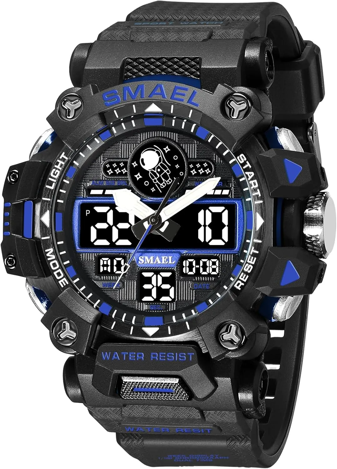 Function Casual Work Wristwatch Tactics LED squeak harmonious stock anti Alarm Stopwatch AIMES Men's Watches Sports Outdoor Waterproof Military Watch for Men Large Dual Time Zone Date Multi 