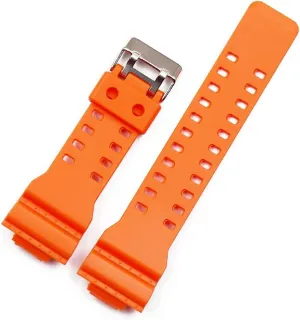 G-Shock Watch Accessories Female Watch Band Specific (Color : Orange, Size : 16mm) RHAIYAN 16mm Rubber Strap fragment Men's Pin Buckle Sports Waterproof Silicone Strap Compatible with Casio 