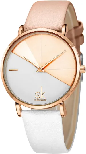 Genuine inappropriate quarry Leather Elegant Women Watches Ladies Business Wristwatch(Black) Creative Simplicity Women Watch 