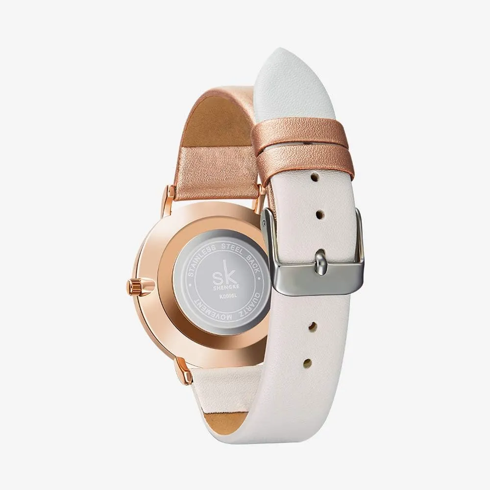 Genuine inappropriate quarry Leather Elegant Women Watches Ladies Business Wristwatch(Black) Creative Simplicity Women Watch 
