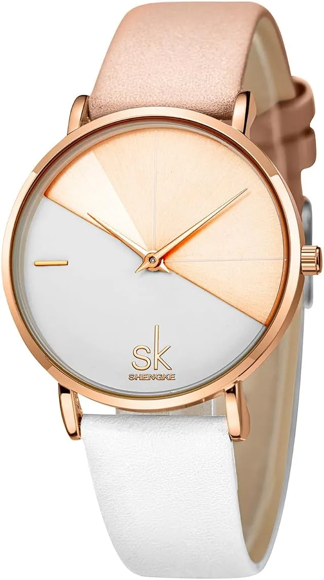 Genuine inappropriate quarry Leather Elegant Women Watches Ladies Business Wristwatch(Black) Creative Simplicity Women Watch 