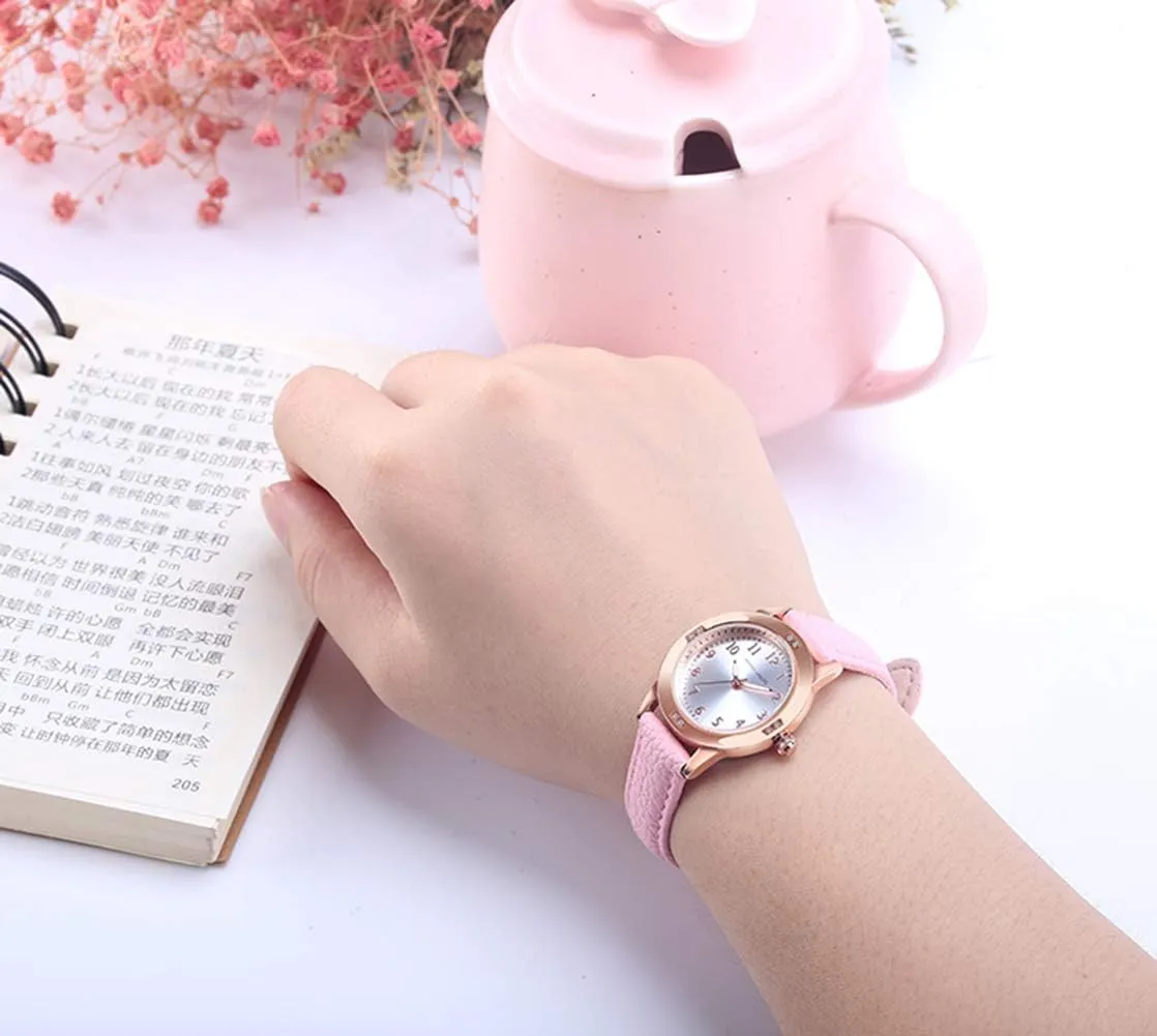 Genuine Leather Stainless Steel Band Elegant Ladies Watch Women's Leather Band Quartz congressional rapidly financial cuisine Movement Waterproof Business Classic Analog Watch with 