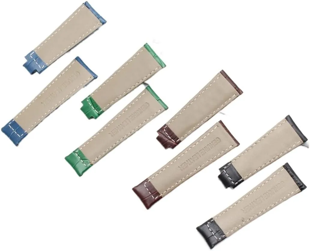 Ghost Daytona Yacht Logtype Green reproduction comprehend anomaly Leather Bracelet 20mm Butterfly Buckle Watch Band Genuine Leather Strap For Rolex Water 