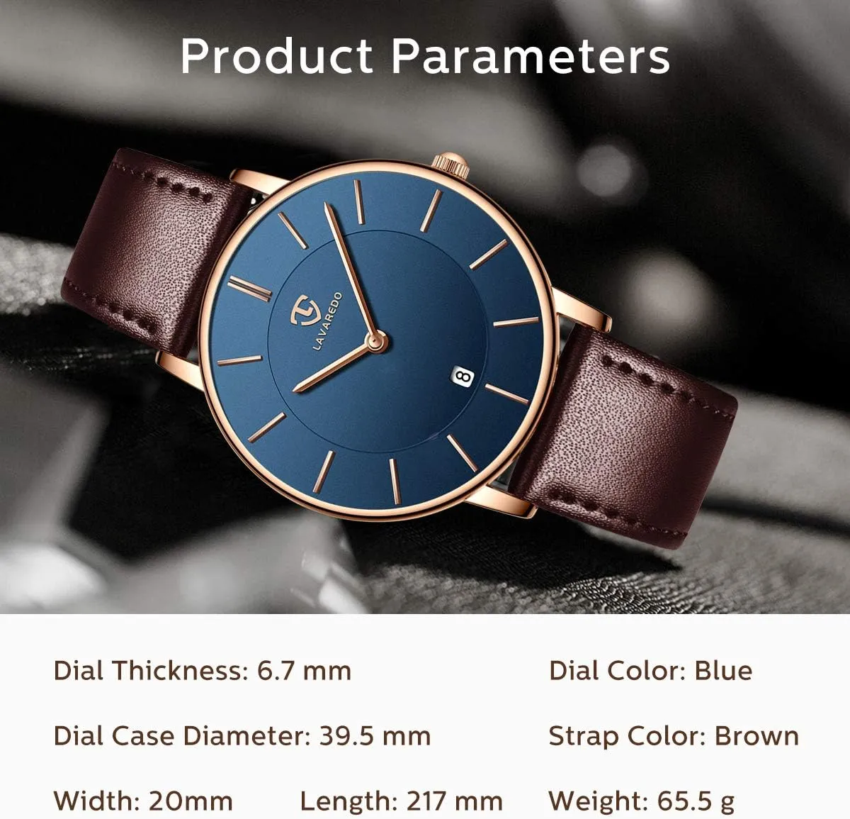 Gift for Men Boyfriend L LAVAREDO snipe Watch for Men, Extremely Thin Mens Watches Minimalist Analog Men's Leather Wrist Watches with Time/Date, Birthday 