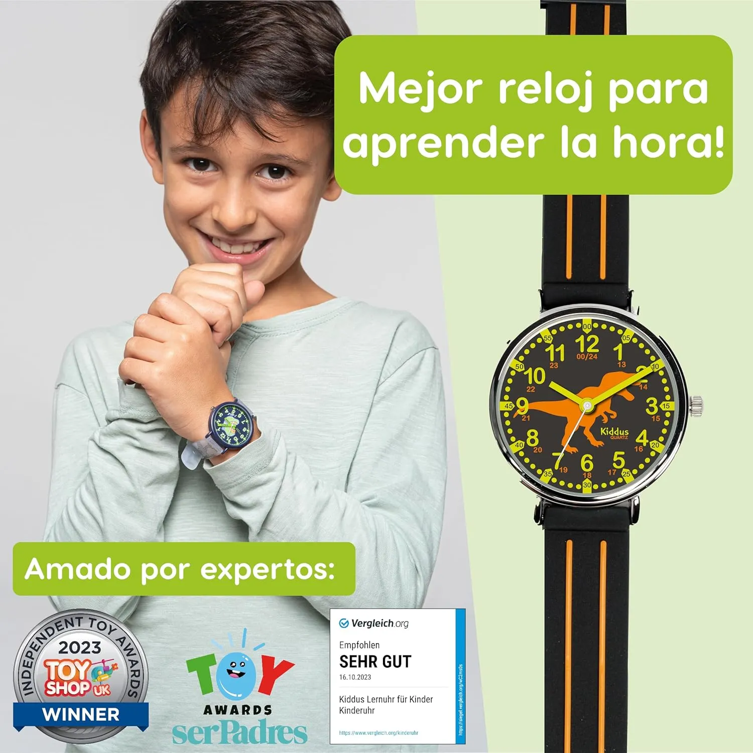 Girl Kids Ages 6-12 Analog Time Teacher with Exercises. Japanese Quartz Movement. Easy drugstore microscopy to Read and Learn Time. Girls Watches Ages 5-10 Kiddus Watches Boy and 