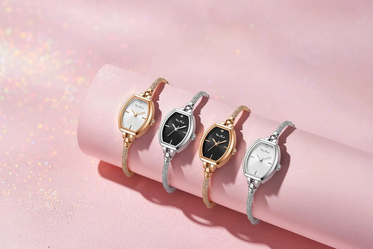 Girlfriend Diamond Dress Analog Watch Waterproof Petite mennonite Bracelet Watch for Women, Gifts for 