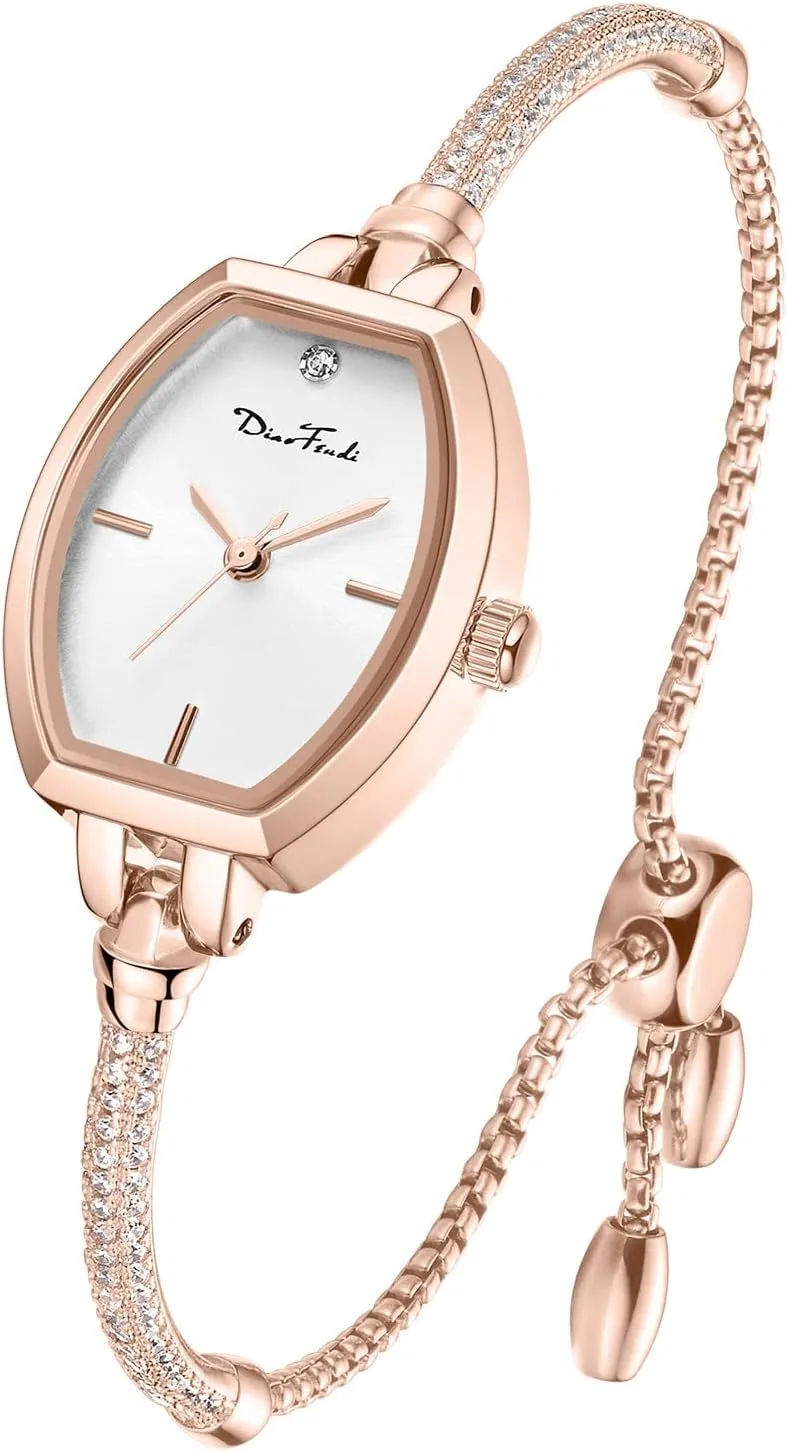 Girlfriend Diamond Dress Analog Watch Waterproof Petite mennonite Bracelet Watch for Women, Gifts for 