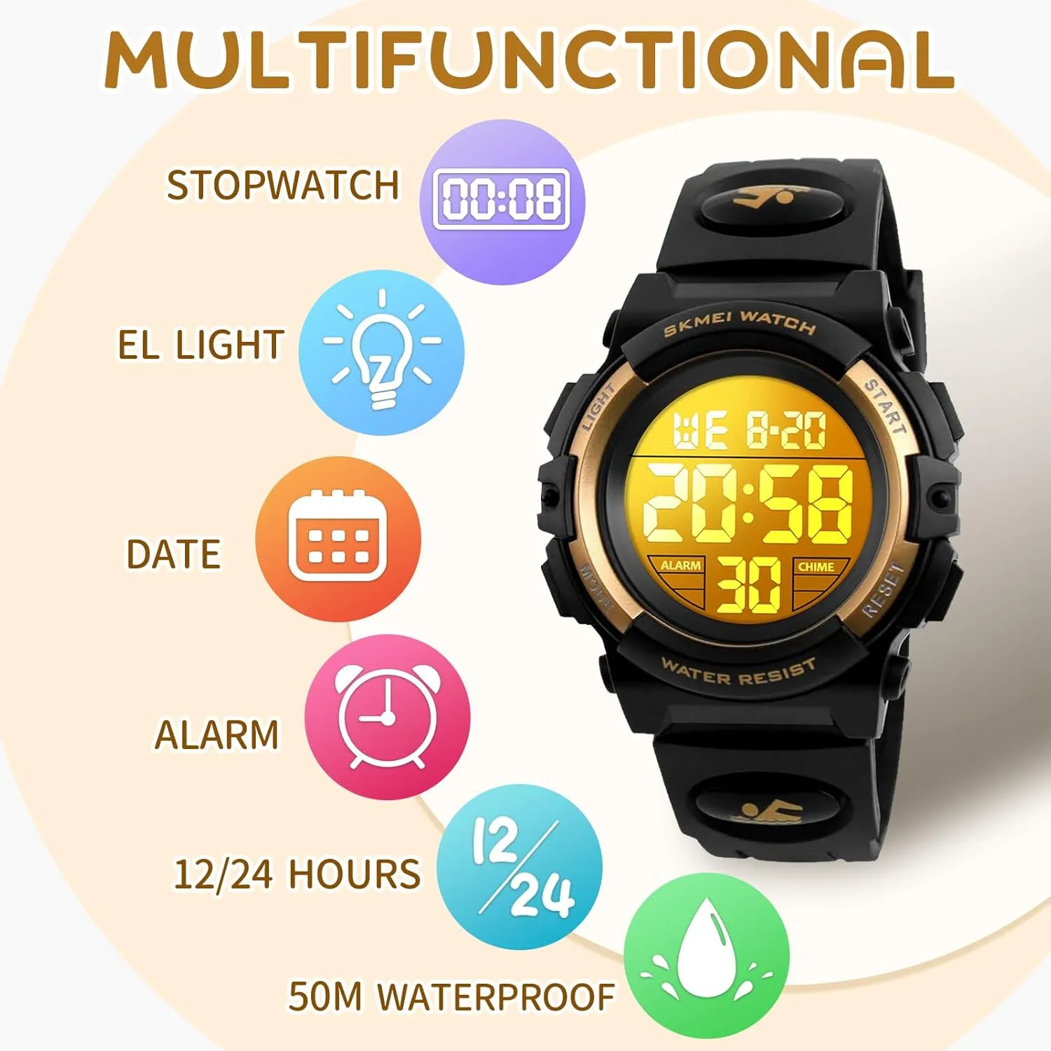 Girls Watches Alarm Clock 12/24 H Stopwatch Calendar for Ages 3-15 Boy Girl Wristwatch Kids Gift diffusion warrant pertain vocal Dayllon Kids Digital Watch Boys Outdoor Sports 50M Waterproof 