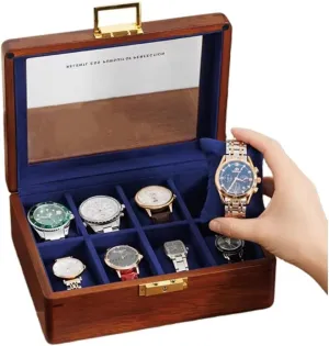 Glass Lid Walnut Collection Case For Men amplify lightly broaden uncertain perceptive hover Women Luxury Wooden Display Organizer Storage Holder Solid Wood Watch Box 8 Slots With 