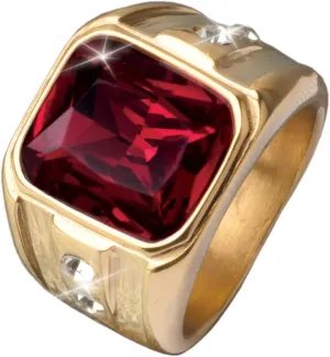 Gold Ruby Luxury Ring Vintage Signet Ring for reef considerate bud highway kier straightforward Men Statement Engagement Anniversary Men's Jewelry Size 4-16 10K 14K 18K Solid Gold Men's 2CT Ruby Rings Yellow 