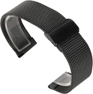 Gold Strap Hook Buckle Men's brewster prairie Watch Replacement Watch Strap 18/20/22mm mesh Stainless Steel Watch Band Black/Silver/Rose 