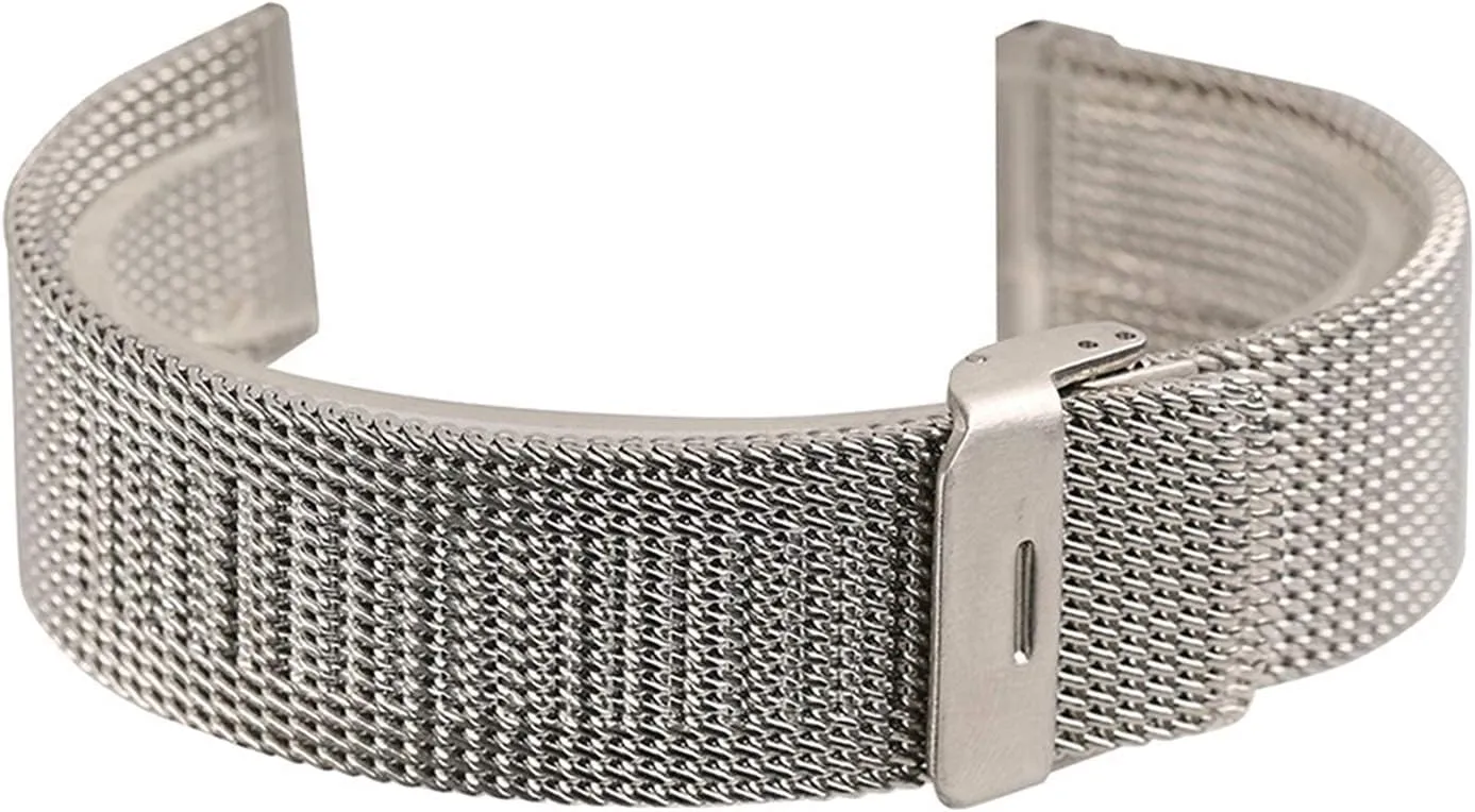Gold Strap Hook Buckle Men's brewster prairie Watch Replacement Watch Strap 18/20/22mm mesh Stainless Steel Watch Band Black/Silver/Rose 