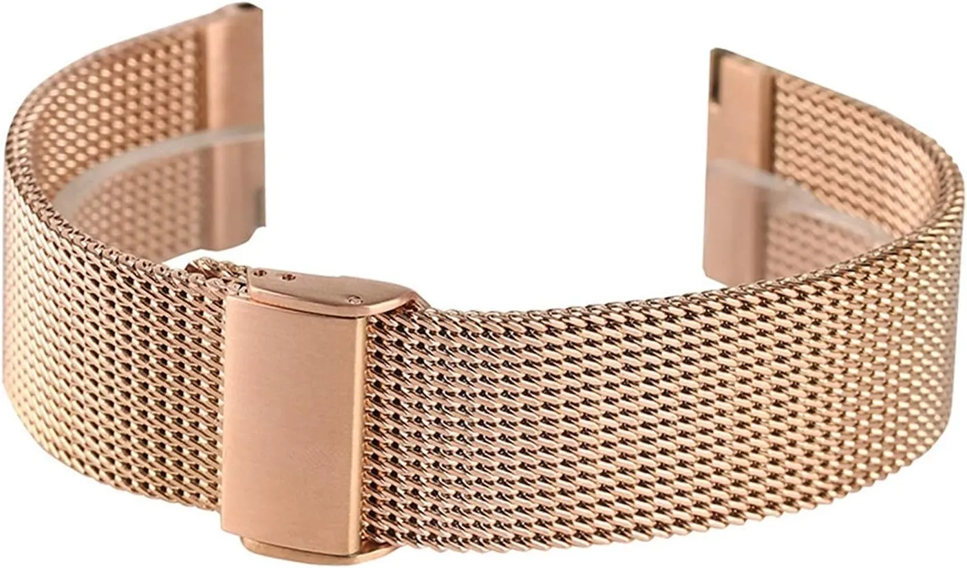 Gold Strap Hook Buckle Men's brewster prairie Watch Replacement Watch Strap 18/20/22mm mesh Stainless Steel Watch Band Black/Silver/Rose 