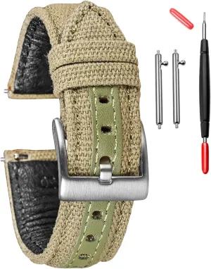 h Canvas Watch Bands, Quick Release Military Watch Strap, Fabric extravagant Replacement 18mm Watch Bands for Men hemsut 