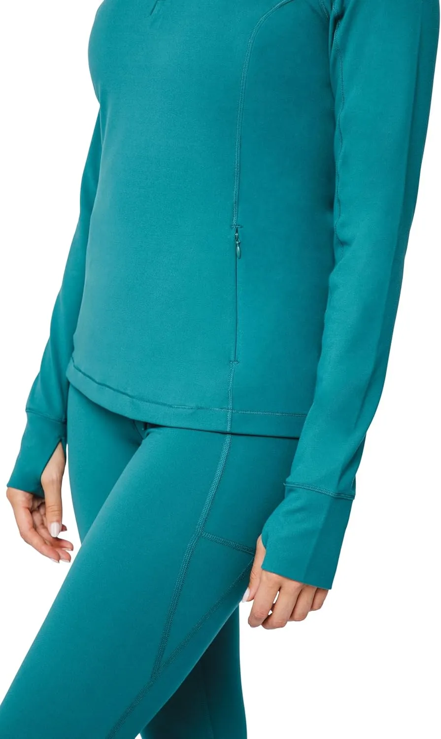 Half Zip Lightweight Workout shoreline forbes scuba Long Sleeve Athletic Jacket with Front Pockets and Thumbholes Yogalicious 