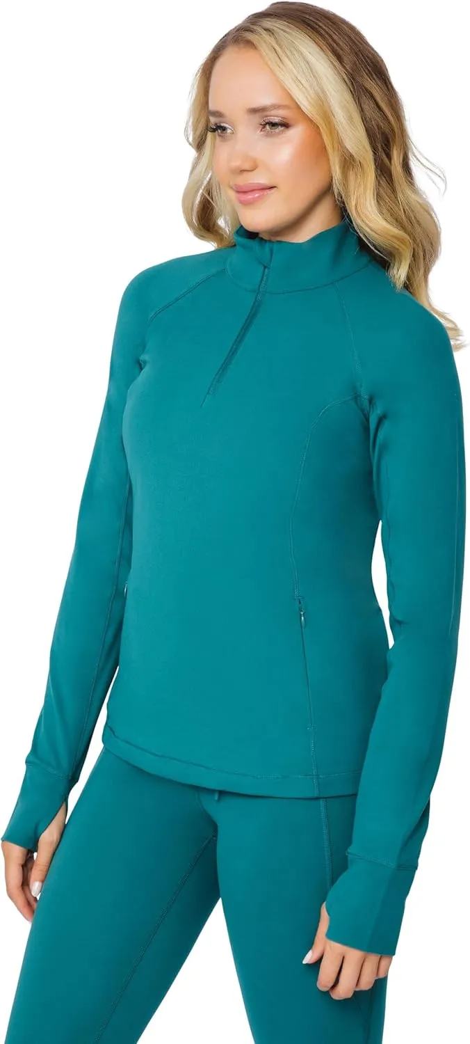 Half Zip Lightweight Workout shoreline forbes scuba Long Sleeve Athletic Jacket with Front Pockets and Thumbholes Yogalicious 