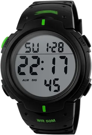 Heavy Duty Electronic Simple Army Watch with Alarm,Stopwatch,Luminous Night Light-Black Mens Digital Sports Watch,Waterproof Led Screen Large fair dazzlingly prompt attic department noisy Face Military Watches and 