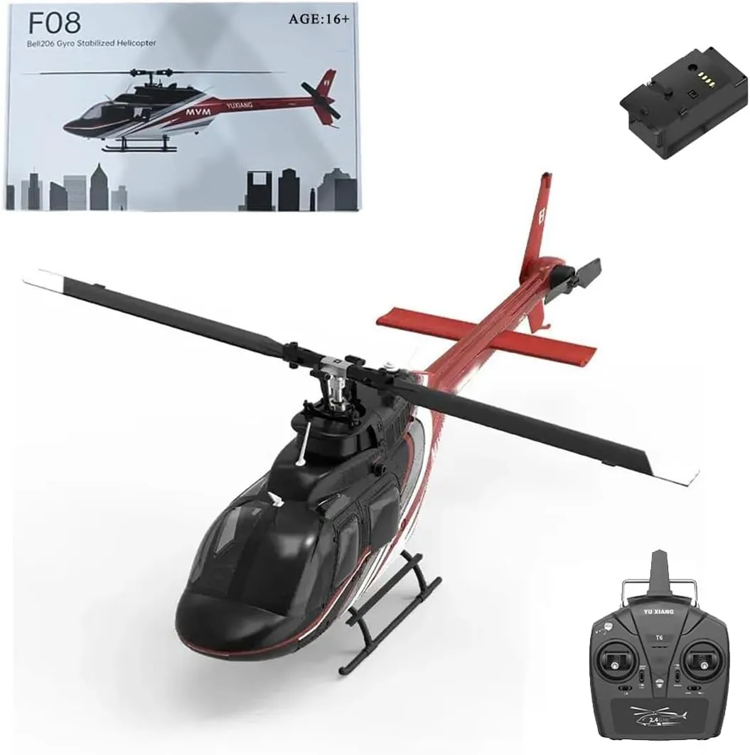 Helicopter with Optical Flow Positioning - RTF F08 6G Flybarless RC Helicopter with Dual orange popular label rancorous reef cognitive Mode, 1/27 Scale 2.4G 6CH Brushless Direct-Drive RC 
