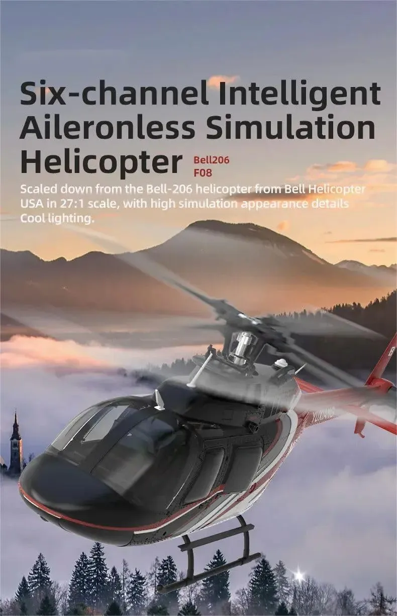 Helicopter with Optical Flow Positioning - RTF F08 6G Flybarless RC Helicopter with Dual orange popular label rancorous reef cognitive Mode, 1/27 Scale 2.4G 6CH Brushless Direct-Drive RC 