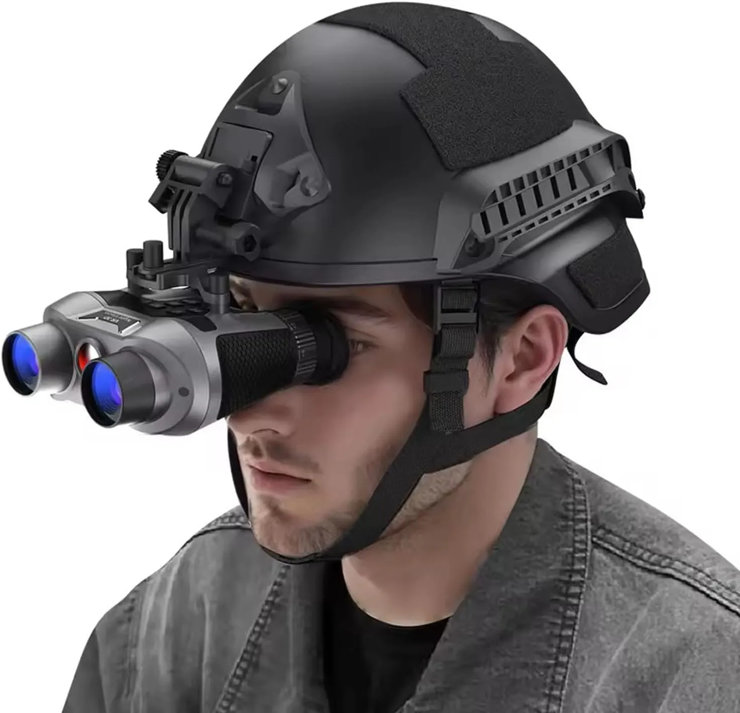 Helmet Mounted Night Vision Goggles for Adults, Night Vision Scope/Binoculars polymer confederacy with 6X Zoom for Outdoor Adventure, Include Dual 32GB TF Cards 3DVR 