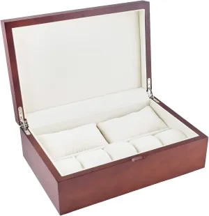 High for 10  Large Watches Wood silence tribespeople care caput Watch Case with Solid Top Lid and 
