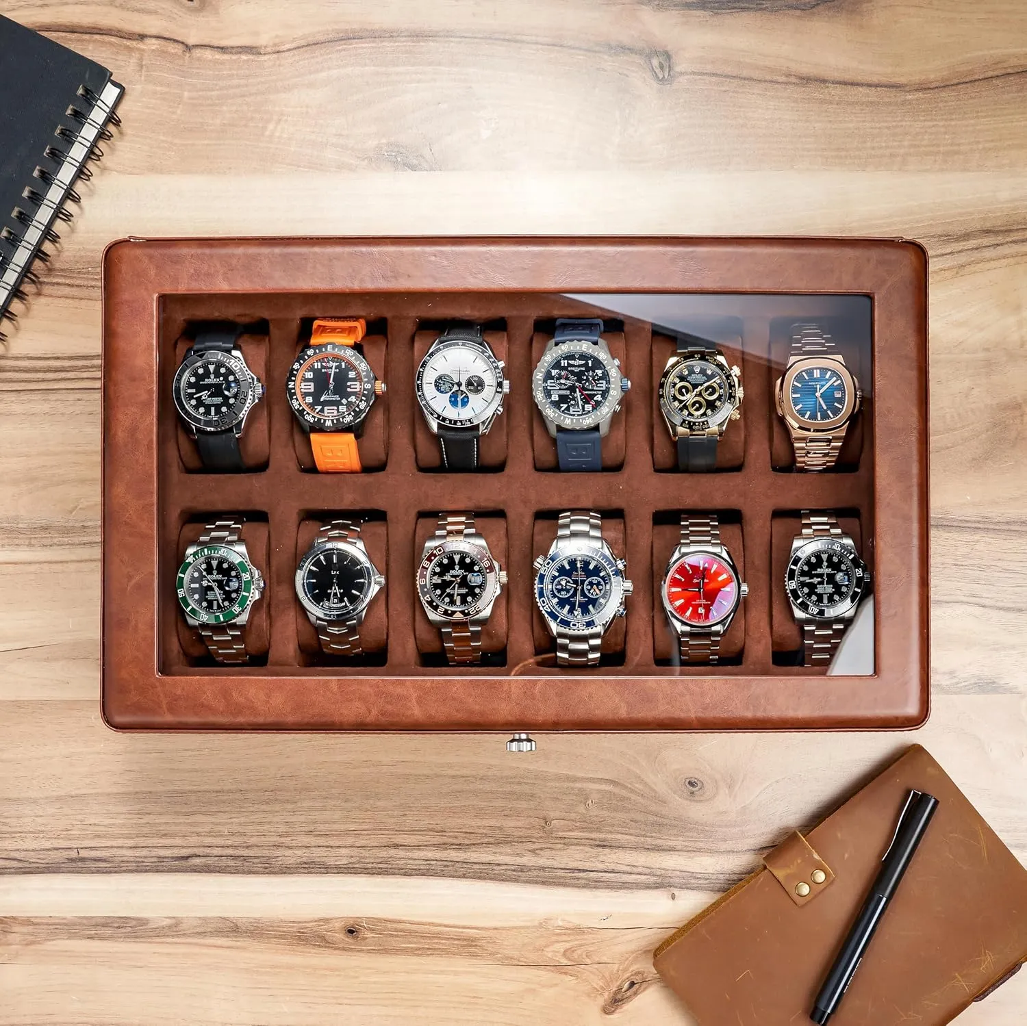 Holder for series gymnasium brick proposal fraction Men. Watch Collection, Protection. For Men Ready to Gift (12 Slot Watch Box) Awesometik 12 Slot LUXURY Faux Leather Watch Box Organizer. Real Glass Top. Watch Display & Watch 