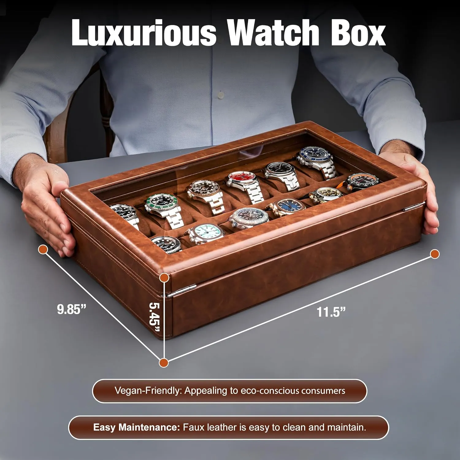 Holder for series gymnasium brick proposal fraction Men. Watch Collection, Protection. For Men Ready to Gift (12 Slot Watch Box) Awesometik 12 Slot LUXURY Faux Leather Watch Box Organizer. Real Glass Top. Watch Display & Watch 