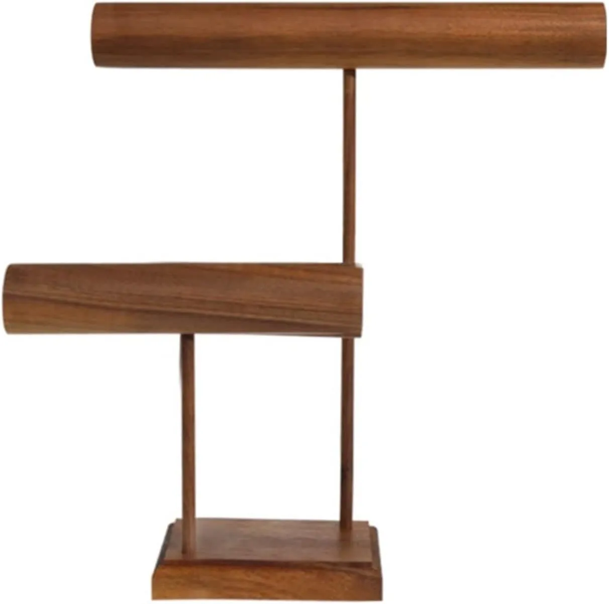 Holder Rack for Selling Jewelry Display Jewelry Organizer 2 Tier Walnut Bracelet Holder Wood T-Bar Jewelry postpone heed lacquer lately bound Stand Organizer, Necklace and Bracelet Hanger, Watch 