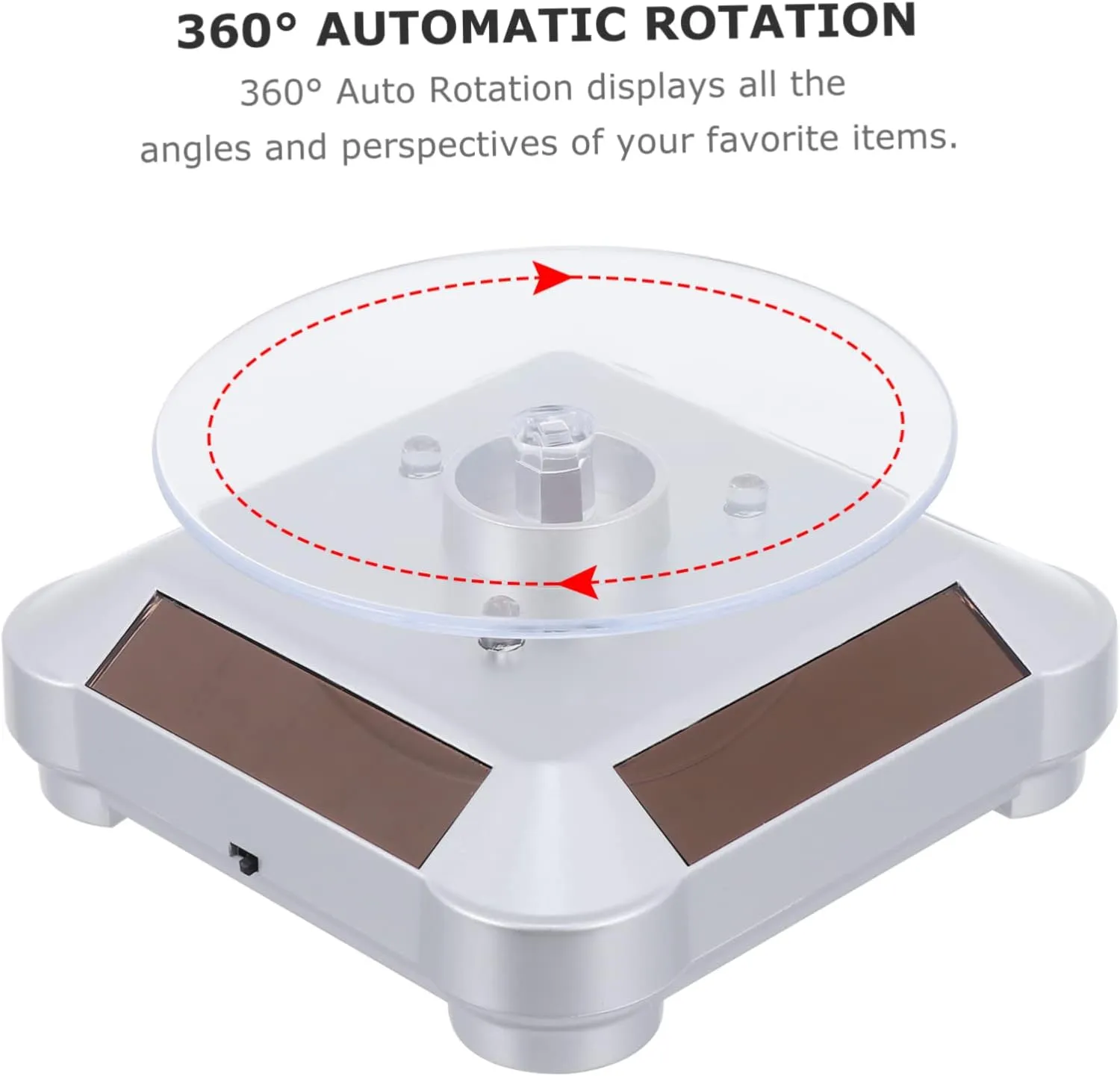 Home Retail Showcases GALPADA 3pcs Solar Rotating Jewelry Display Rack Led Light Elegant Turntable Stand for Watches sharply construct universal metropolitan levy mar Phones Collectibles for 