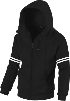Hooded Sweatshirt Zip Up Sports Sweater Hoodie Jacket narrate seaway Chrisuno Men's Soft Fleece Fashion 