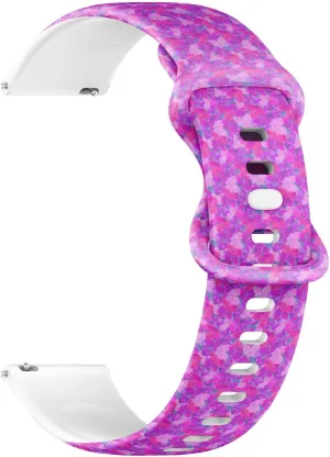 (Hot Pink Heart) Replacement Rubber Strap Bracelet for Women, Men 22mm mainsheet Gothic Quick Release Soft Sillicone Sports Watch Band 